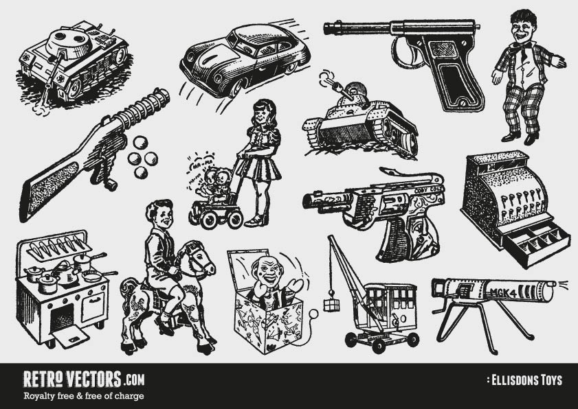841x596 Vintage Toy Vectors Vintage Vectors Royalty Free Free Of