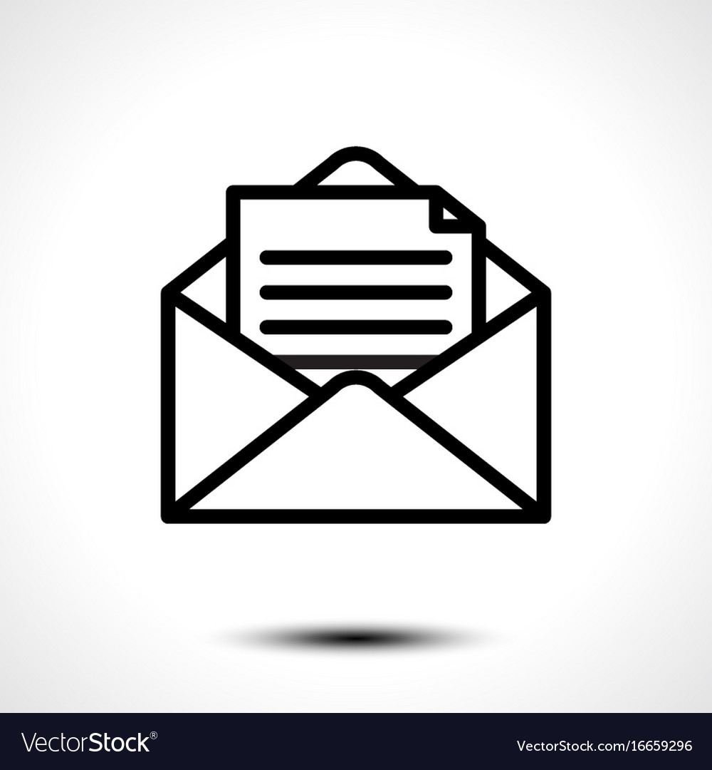 1000x1080 Open Envelope For Letter Royalty Free Vector Image With