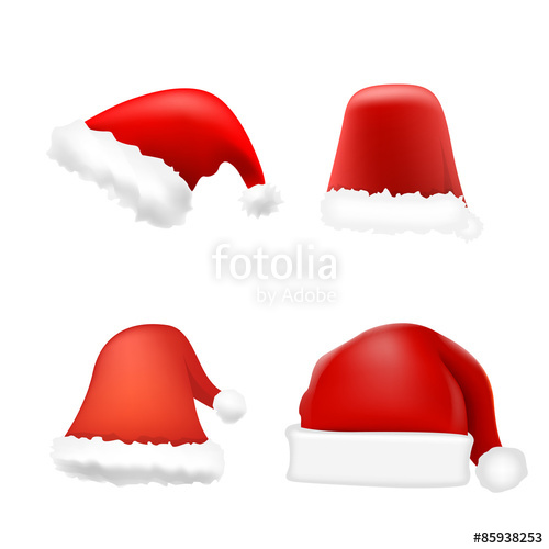 500x500 Set Of Santa Hat. Vector Stock Image And Royalty Free Vector