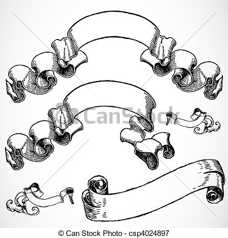 450x470 Drawn Scroll Vector Art 3430471