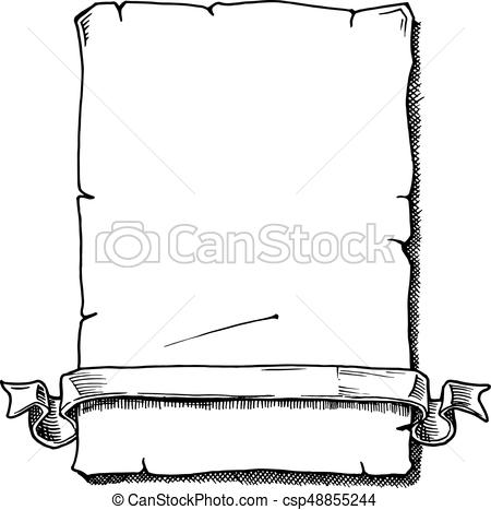 450x467 Drawn Scroll Vector Art