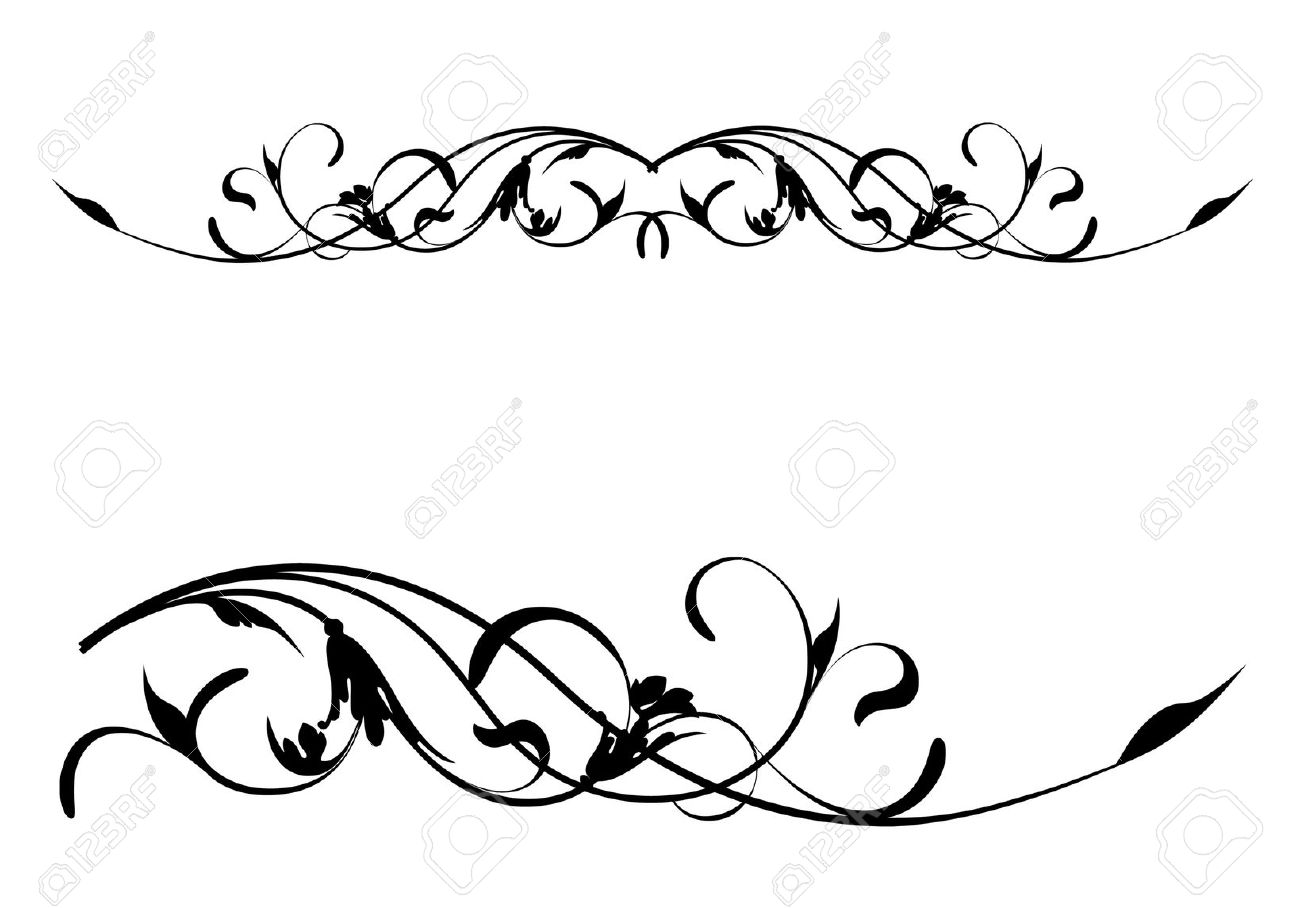 1300x908 Floral Scroll Pattern Clipart