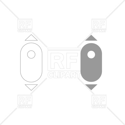 400x400 Scroll Down Computer Mouse Grey Color Set Icon Vector Image