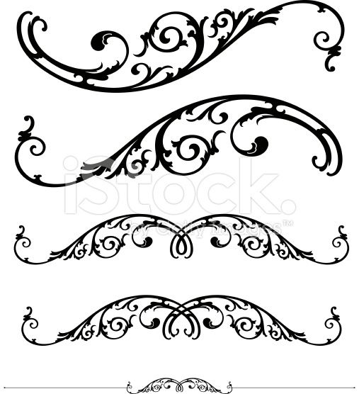 507x556 Set Of Ornate Scrolls And Ruledesign Vector Art, Royalty And Free