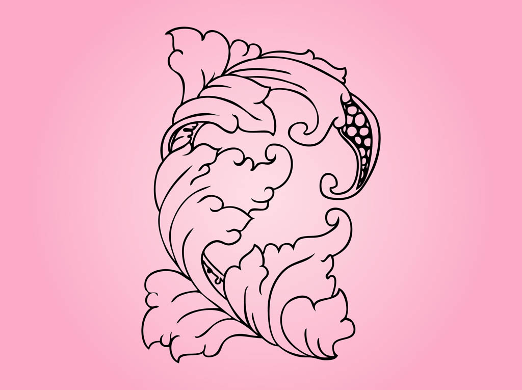 1024x765 Antique Floral Scroll Vector Art Amp Graphics