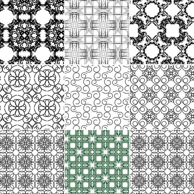 646x646 Seamless Vector Art Floral Patterns