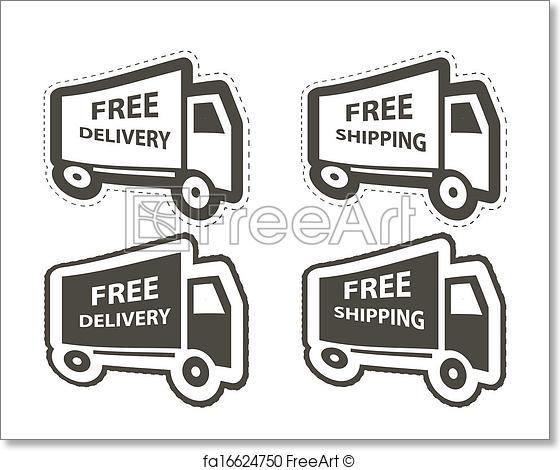 560x470 Free Art Print Of Free Shipping, Delivery Icon Set. Vector