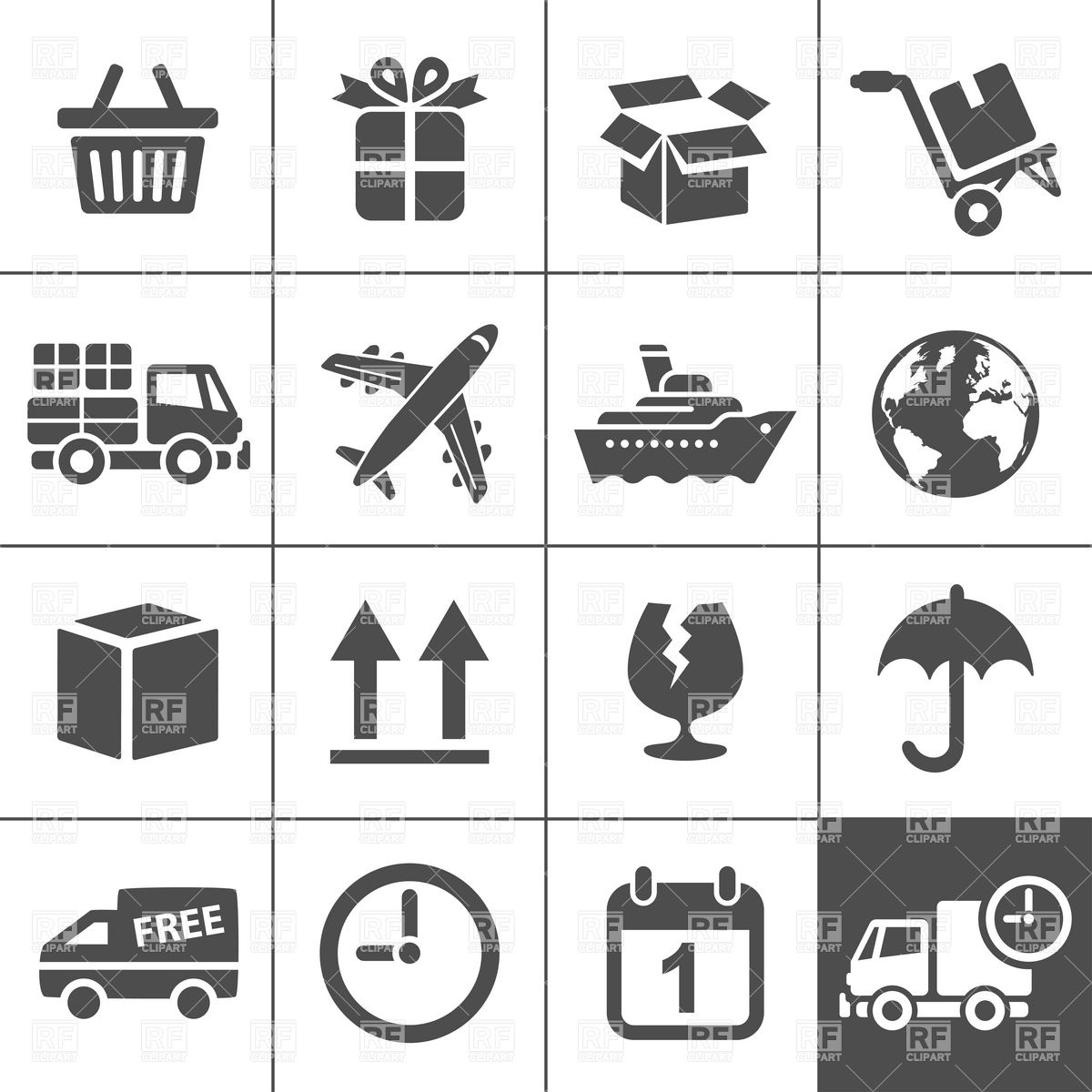 1200x1200 Logistics, Transportation And Delivery Icons Vector Image Vector