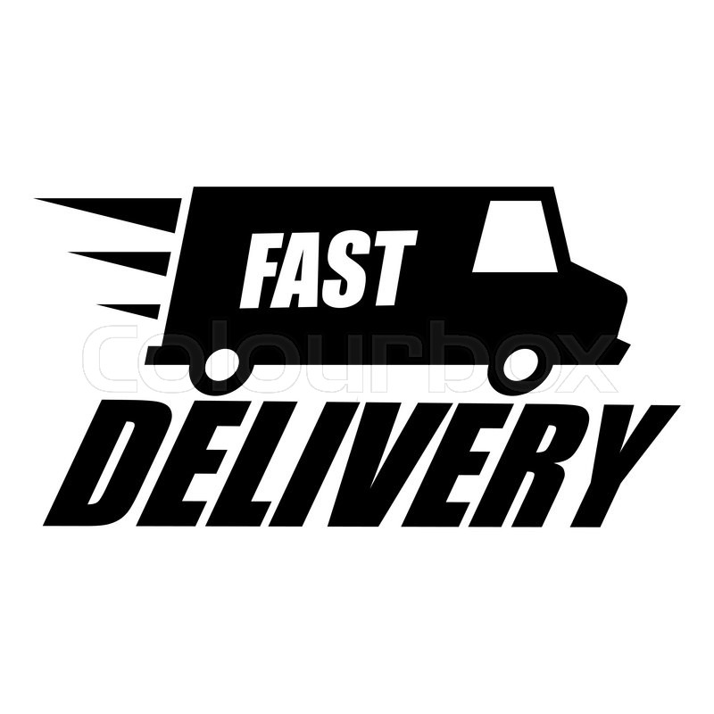 800x800 Vector Black Fast Delivery Icon On White Background. Express