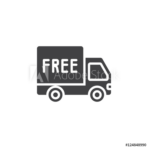 500x500 Free Shipping Symbol, Truck Icon Vector, Filled Flat Sign, Solid