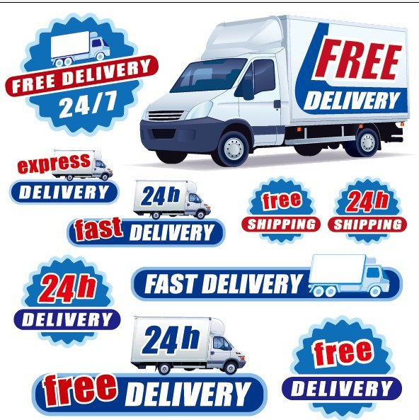 592x593 Free Vector Free Delivery And Shipping Car Stickers