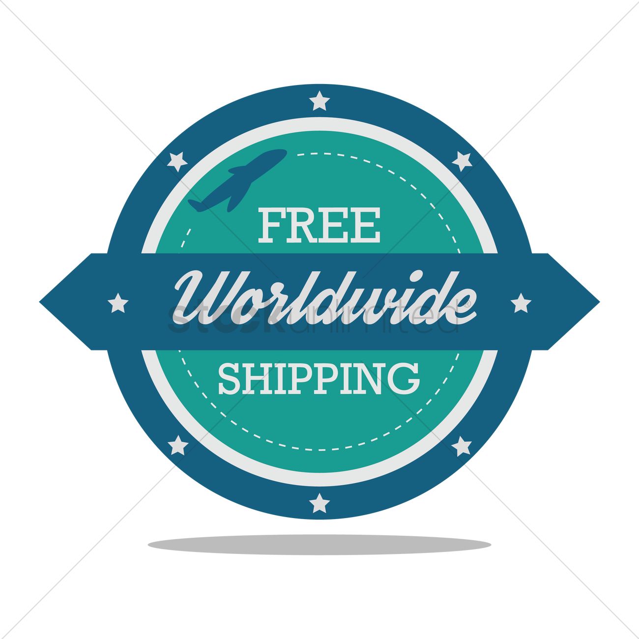 1300x1300 Free Worldwide Shipping Vector Image