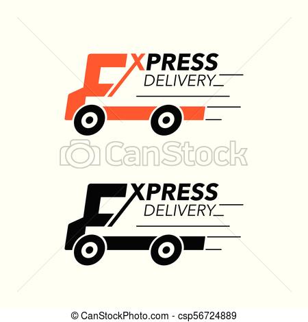450x470 Express Delivery Icon Concept. Truck Service, Order, Worldwide