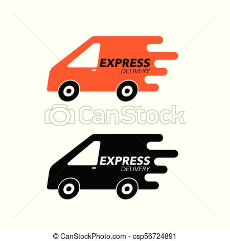 450x470 Express Delivery Icon Concept. Van Service, Order, Worldwide, Fast