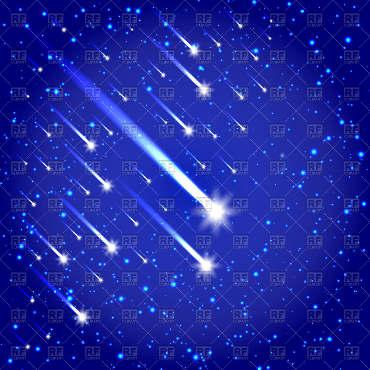 1200x1200 Space Background With Shooting Stars And Comets Vector Image