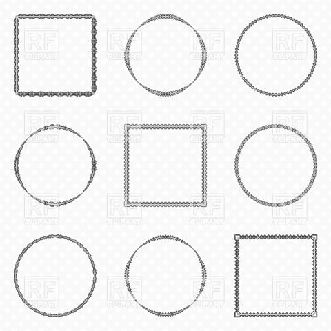 480x480 Simple Round And Square Frames Vector Image Vector Artwork Of