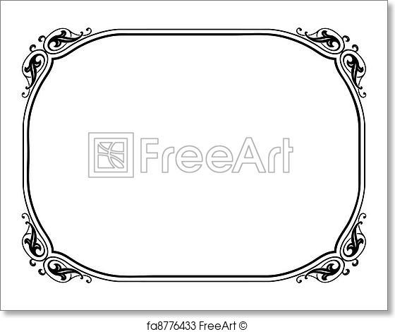 560x470 Free Art Print Of Simple Ornamental Decorative Frame. Vector