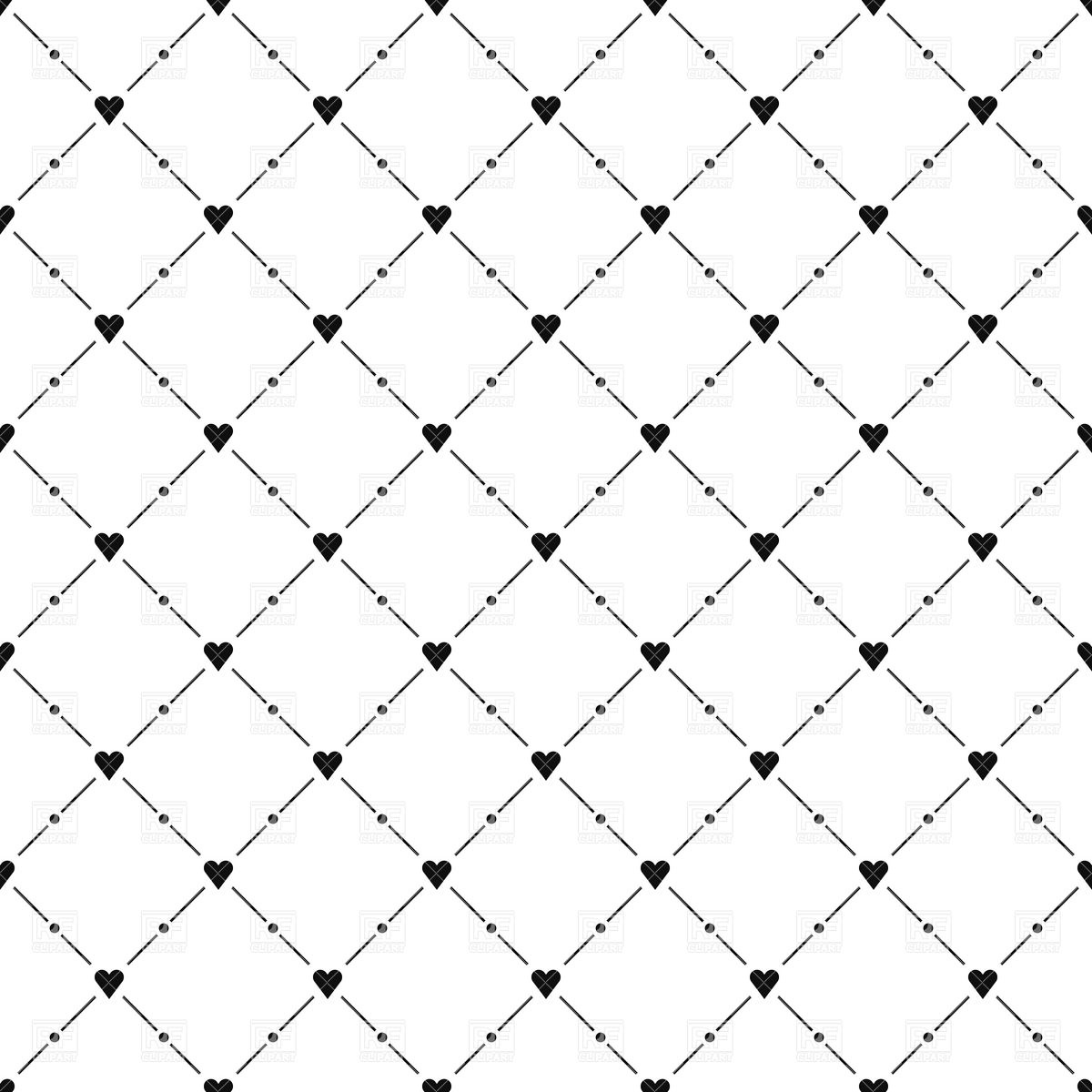 1200x1200 Seamless Simple Pattern With Hearts And Lines Vector Image