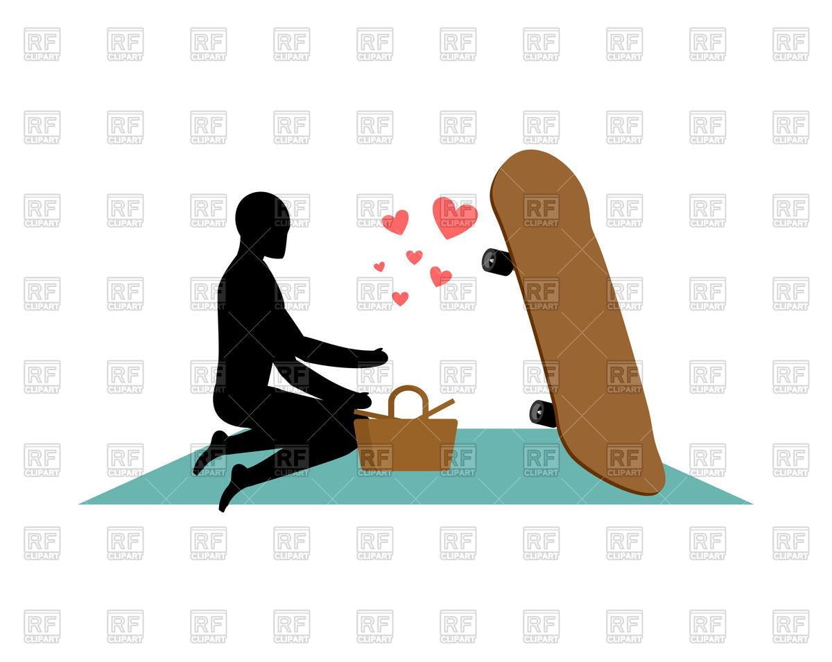 1200x955 Skateboarding Lover. Guy And Skateboard. Vector Image Vector
