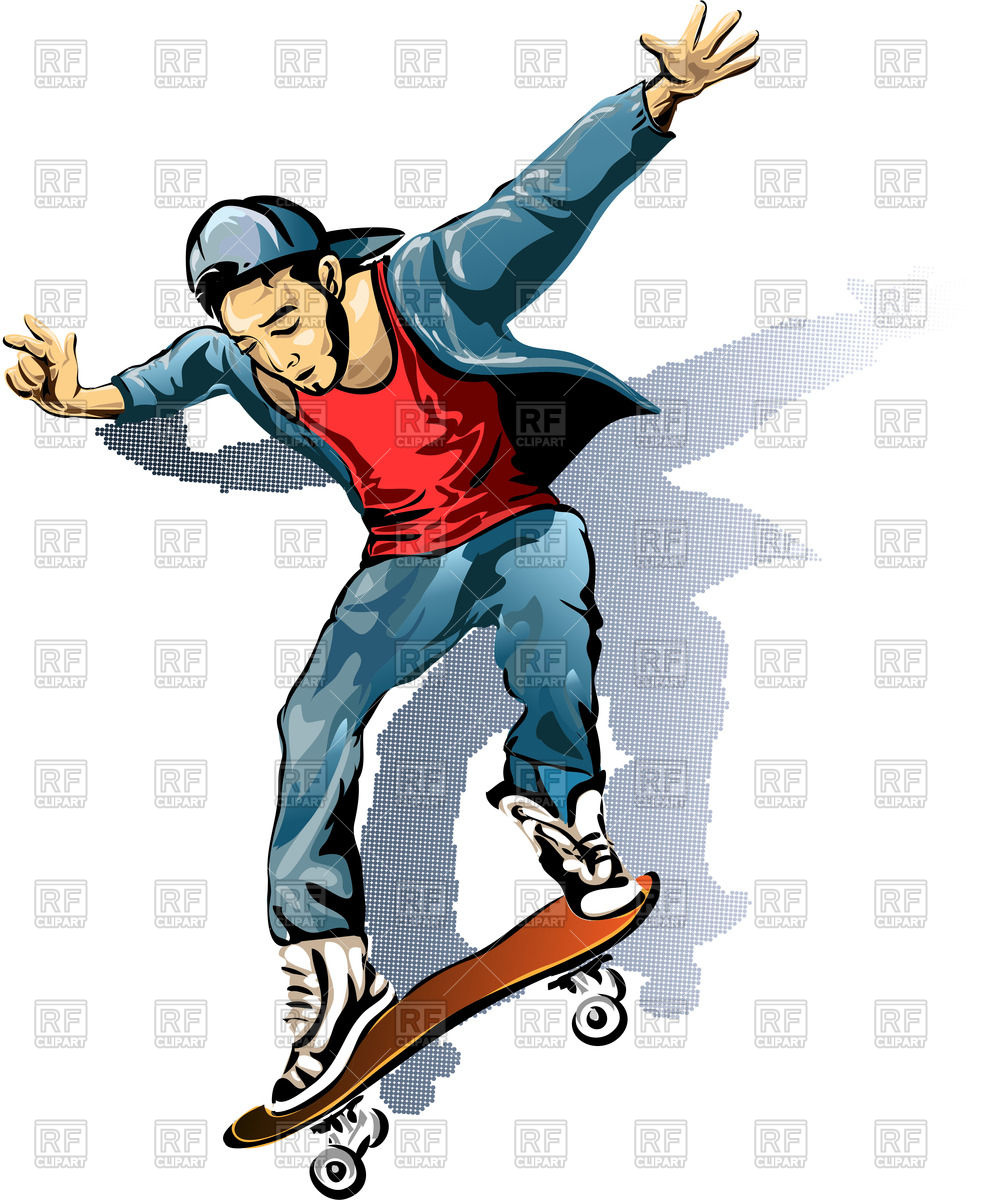 986x1200 Young Man On The Skateboard Vector Image Vector Artwork Of