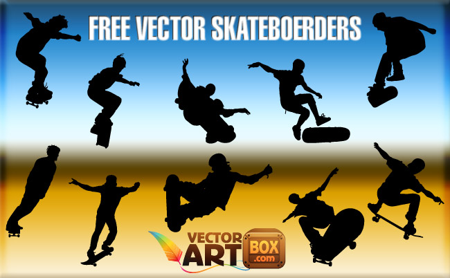 650x402 Clip Art Of Free Vector Graphics Skateboarders Silhouettes