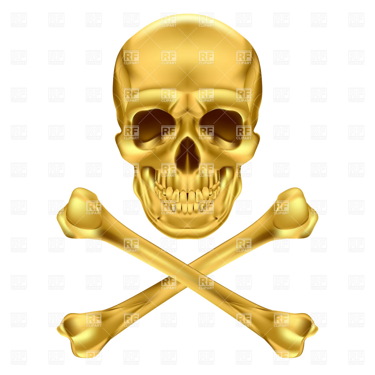 1200x1200 Gold Skull And Crossbones Vector Image Vector Artwork Of