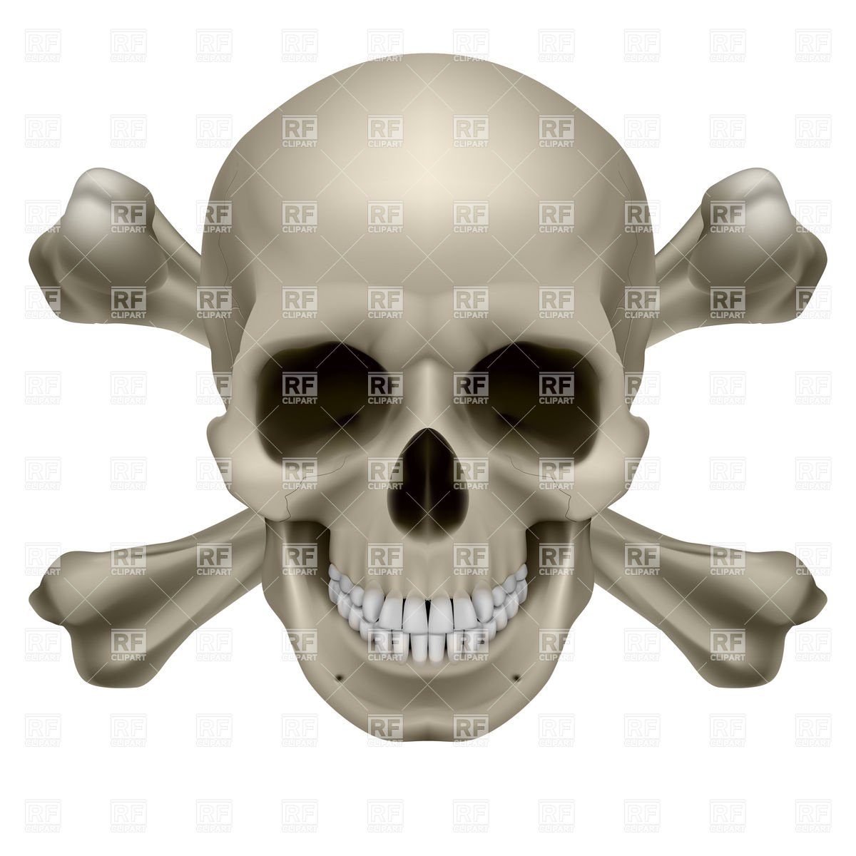 1200x1200 Realistic Skull And Crossbones Vector Image Vector Artwork Of