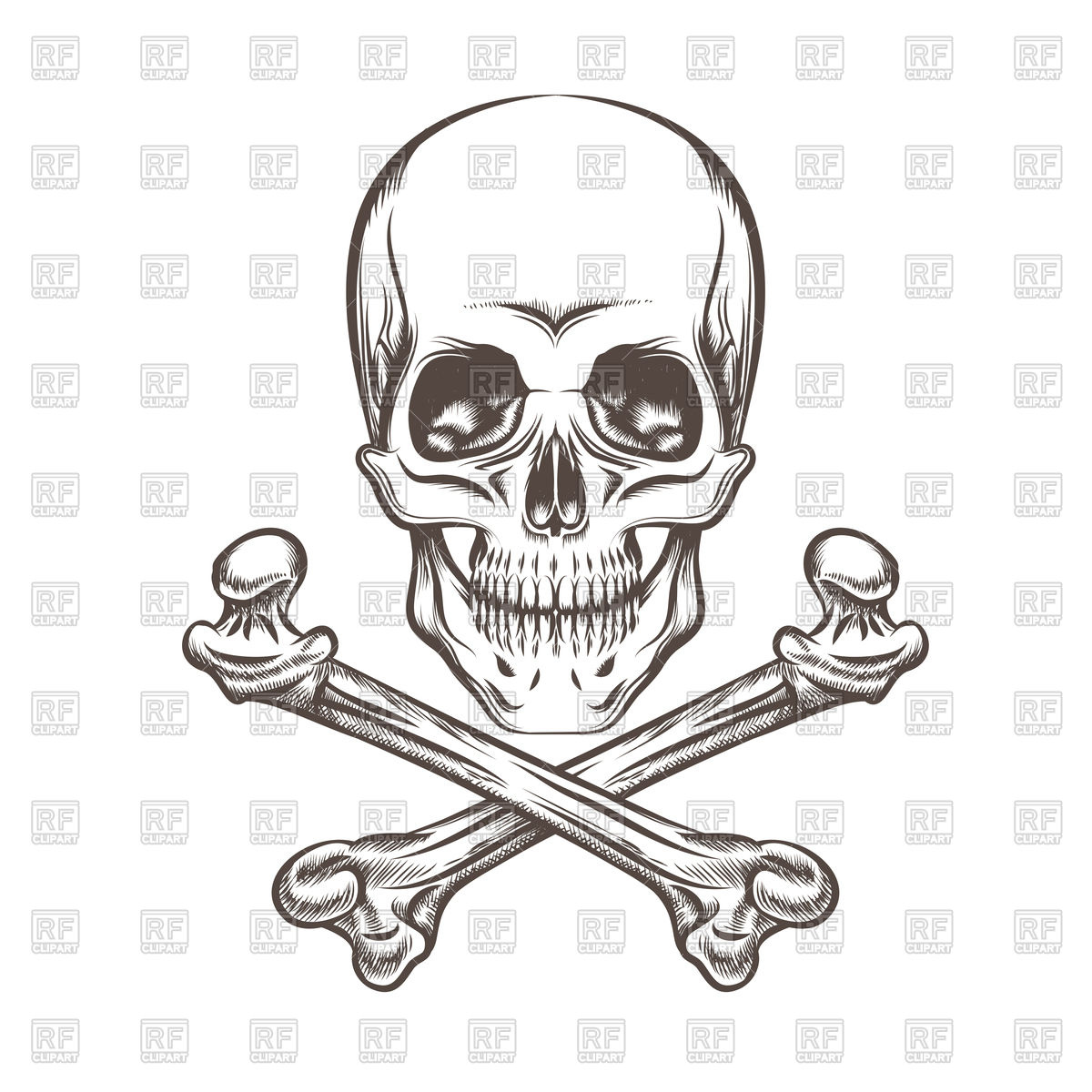 1200x1200 Engraving Illustration Of Skull And Crossbones Vector Image