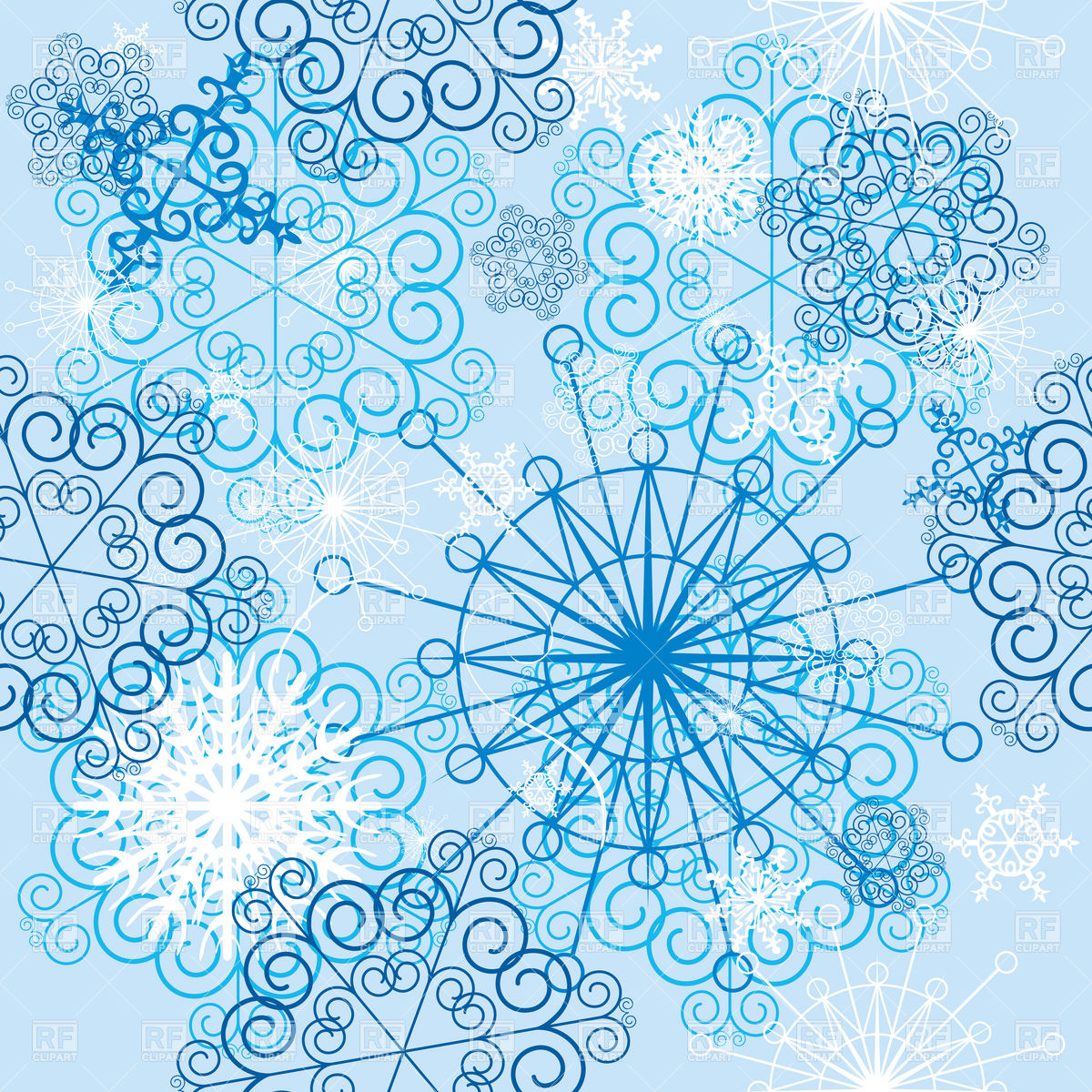 1200x1200 Christmas Seamless Blue Background With Snowflakes Vector Image