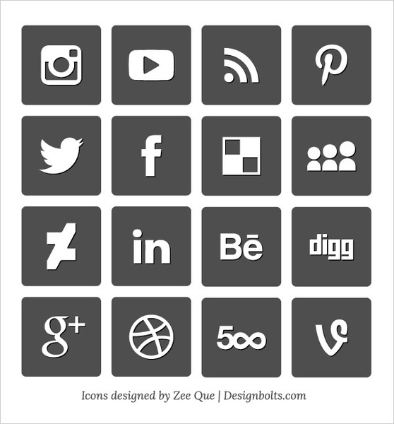 558x600 150 Free Simple Vector Social Media Icons Set 2015 Free Vector In