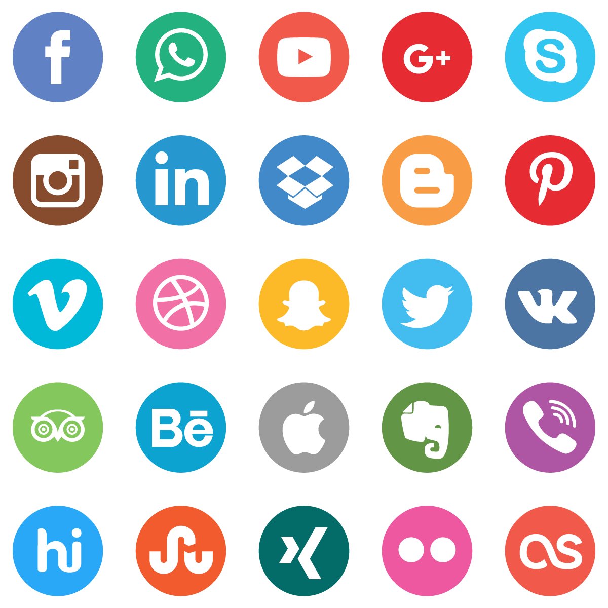 1200x1200 Social Media Icon Vector Free Graphic Set Free Vector Silhouette
