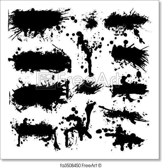 561x581 Free Art Print Of Vector Grunge Ink Splatter Collection. Set Of