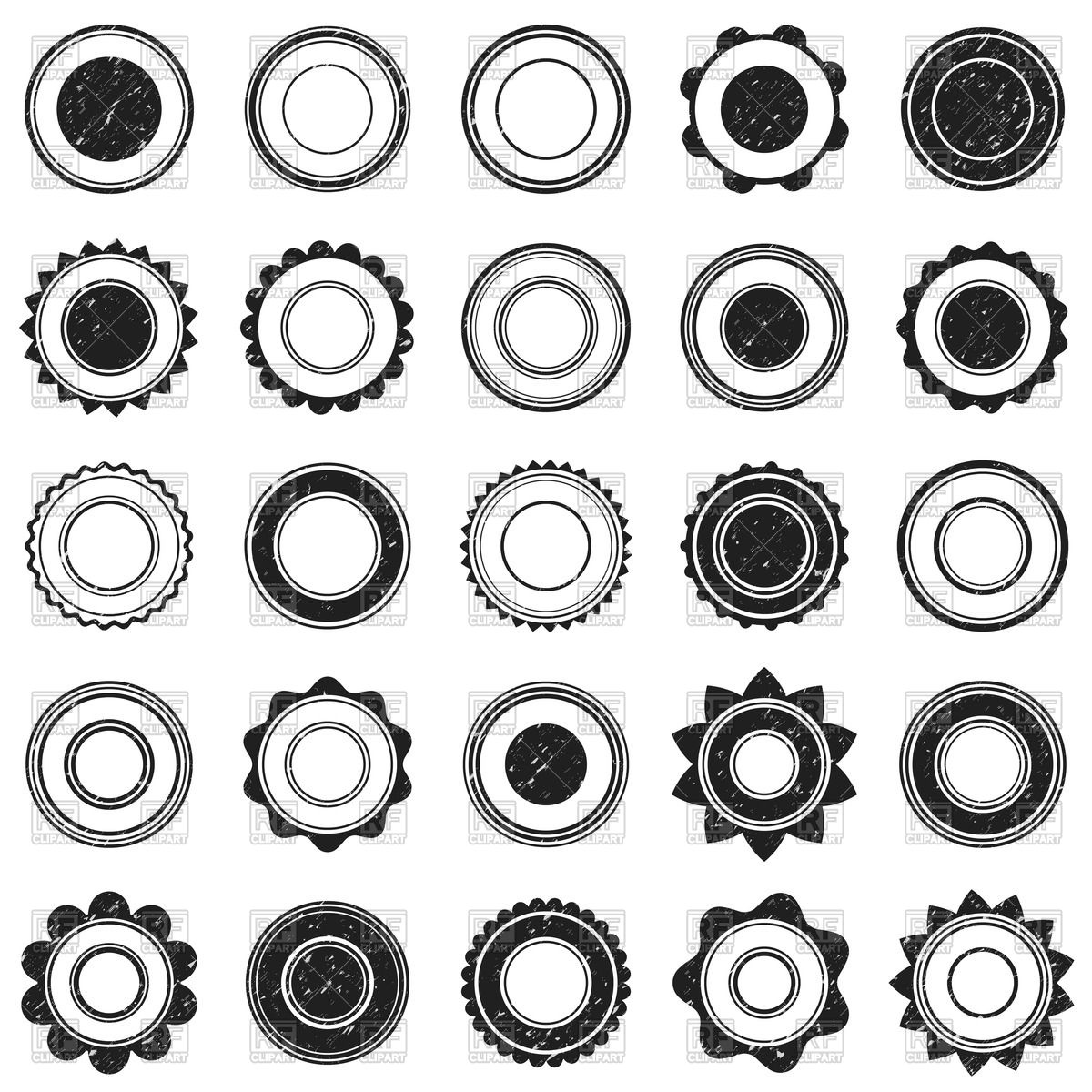 1200x1200 Set Of Grunge Round Stamps Vector Image Vector Artwork Of Design