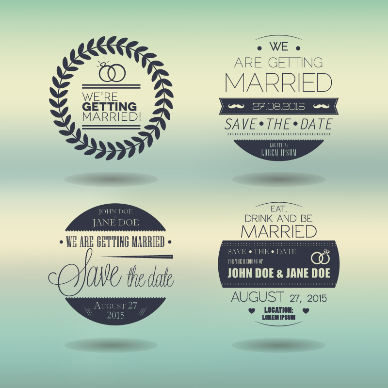 800x800 Wedding Day Round Stamps Vector Free Vector Graphic Download
