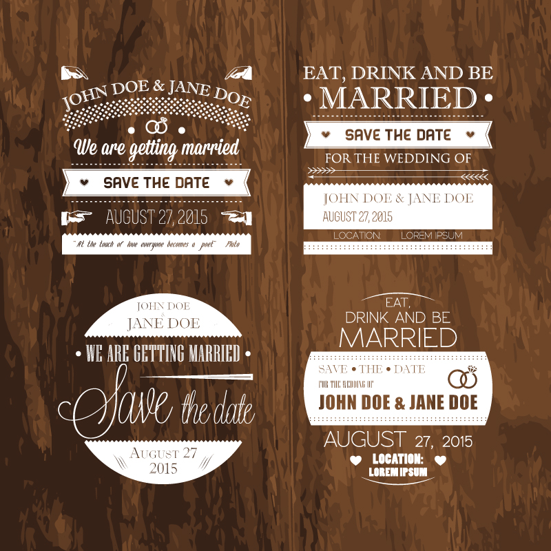 800x800 Wedding Day Wood Stamps Vector Free Vector Graphic Download