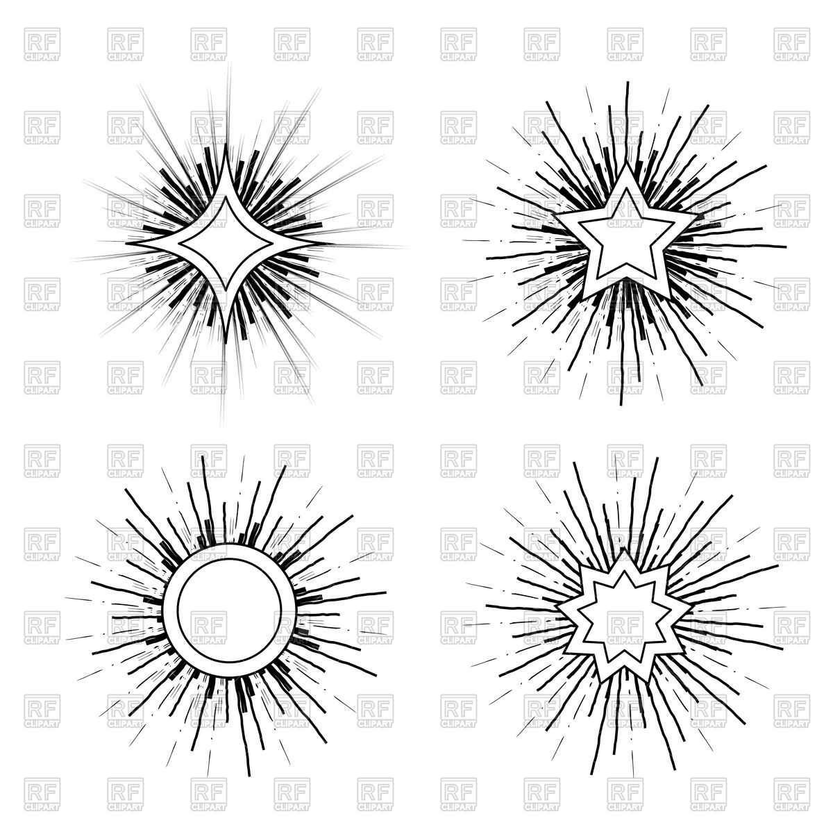1200x1198 Hipster Style Vintage Starburst With Ray Vector Image Vector