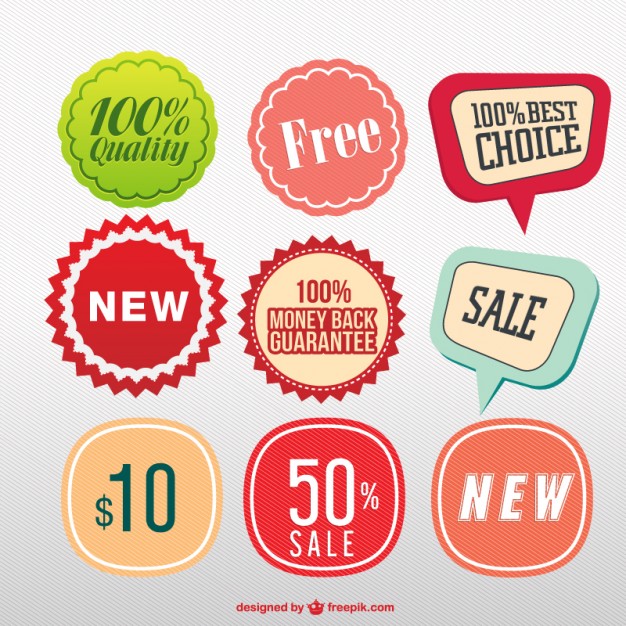626x626 Sale Stickers Vector Free Download