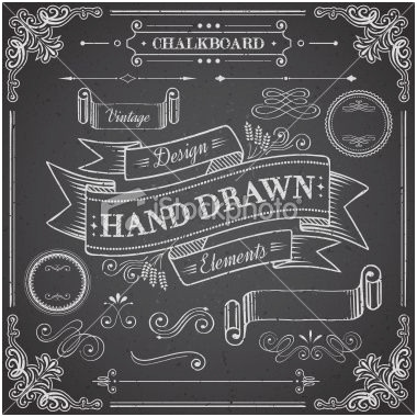 380x380 Chalkboard Vector Elements Wonderfully Chalkboard Elements Royalty