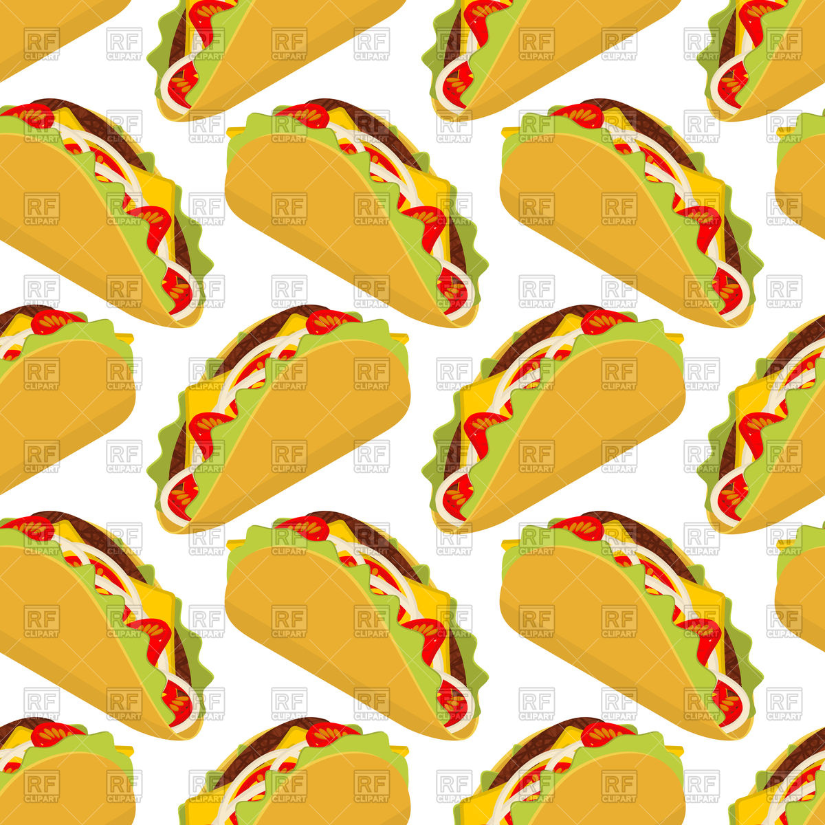 1200x1200 Taco Seamless Pattern Vector Image Vector Artwork Of Backgrounds