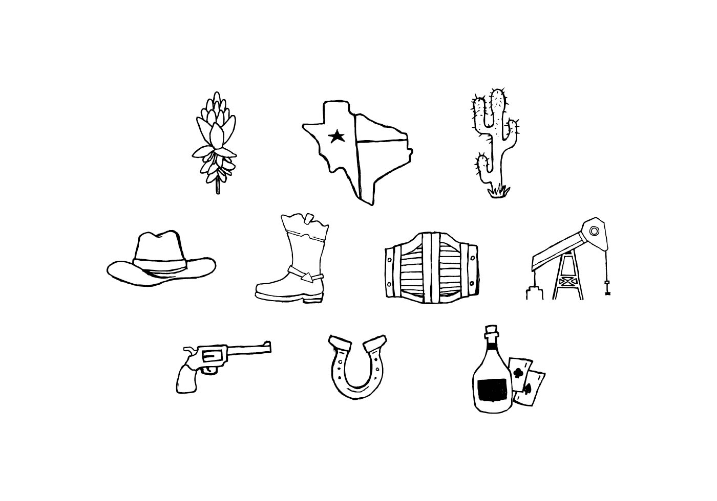 1400x980 Free Texas Sketch Icon Vector