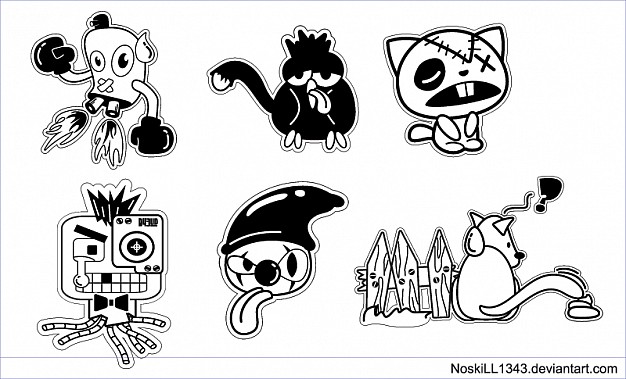 626x379 Five Free For Use Vector Cartoon Characters Great For T Shirt