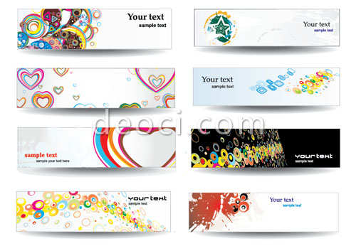 500x346 8 Free Vector Website Banners Background Design Template Eps And