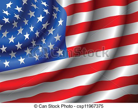 450x357 Vector American Flag Waving In The Wind. (Only Gradient Used, Easy