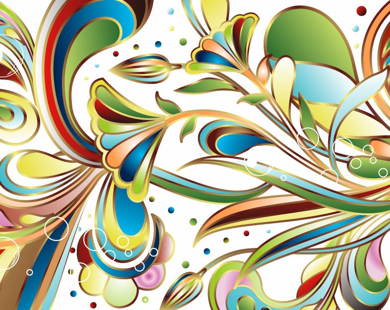 787x625 Free Abstract Colored Floral Vector Art Free Vector Graphics
