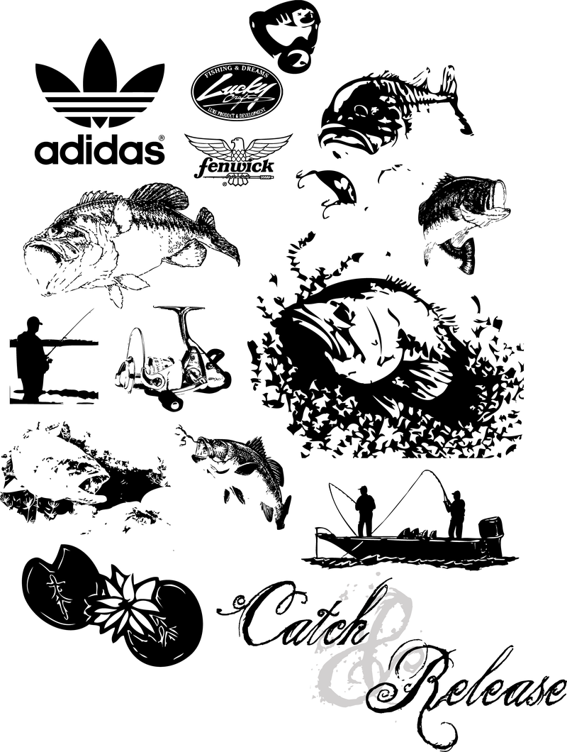 800x1060 Bass Fishing Free Vector Art