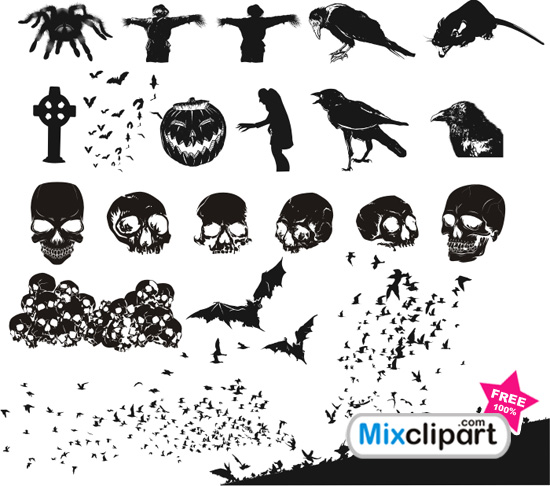 550x486 Set For Halloween Vector File Free Clipart