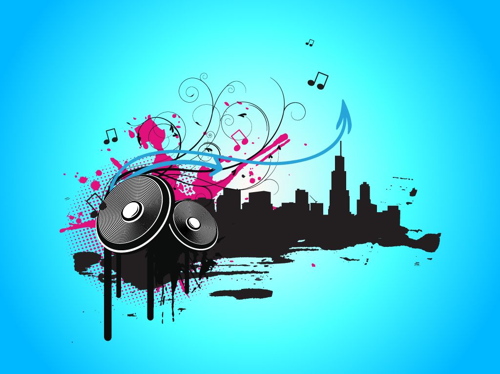 1024x765 Music Vector Art Group With Items