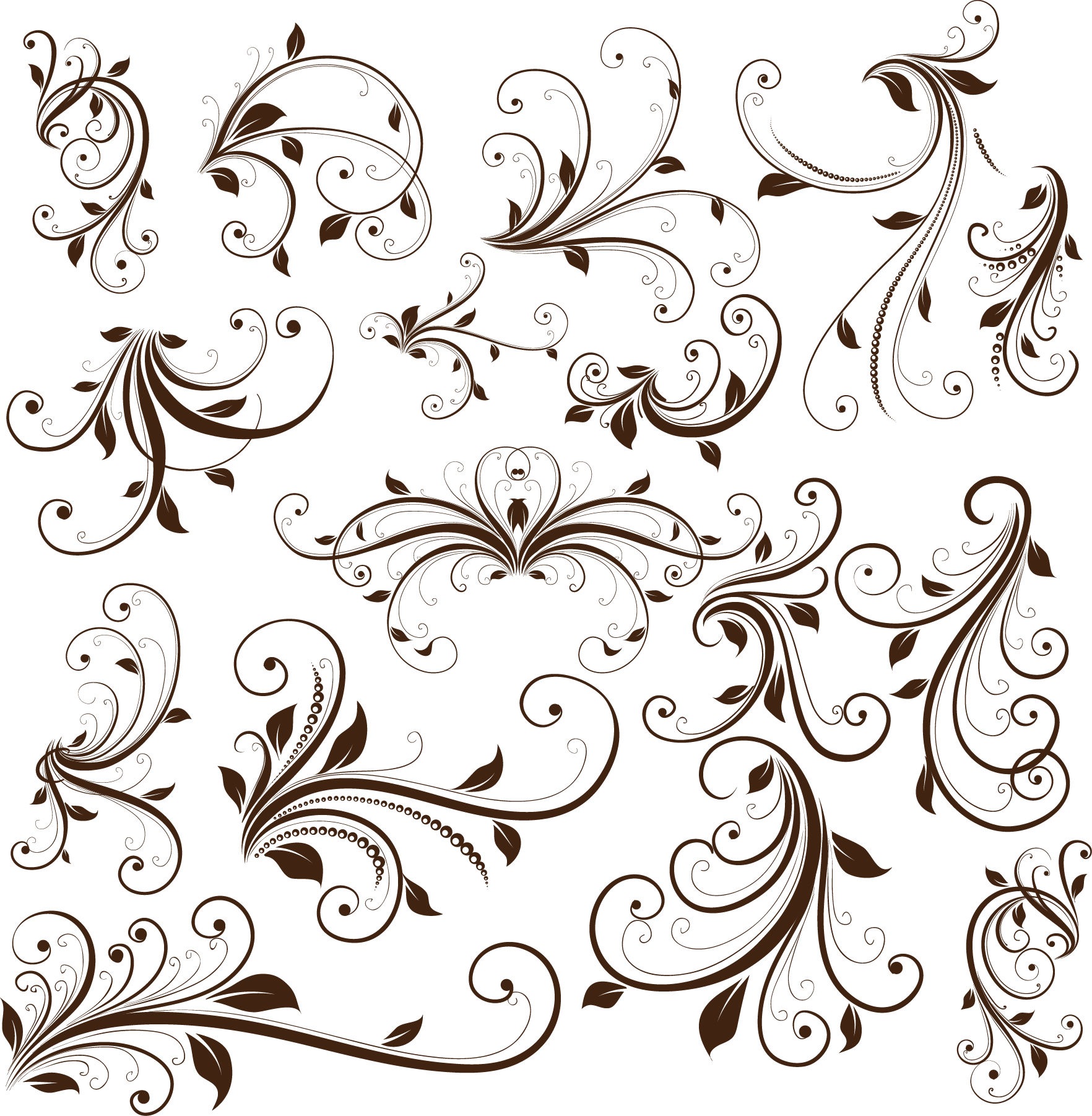 1764x1802 Swirl Floral Decorative Element Vector Graphic Free Vector