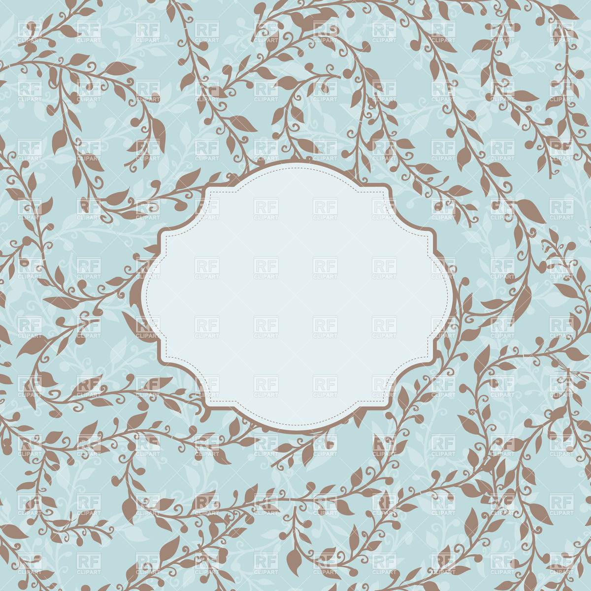 1200x1200 Vintage Frame On Herbal Background Vector Image Vector Artwork