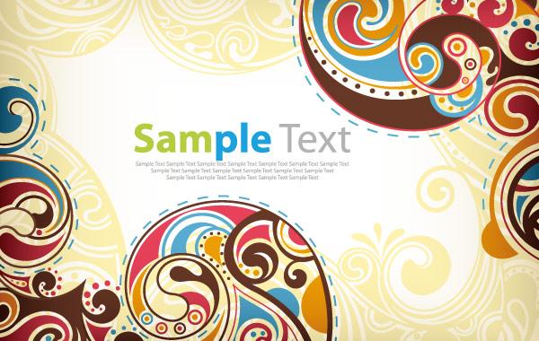 600x380 Retro Floral Vector Background